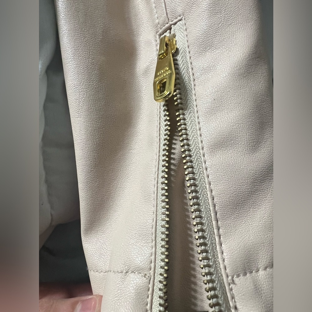 STEVE MADDEN leather jacket stylish light pink jacket medium. Zippers. Cute - Picture 14 of 16